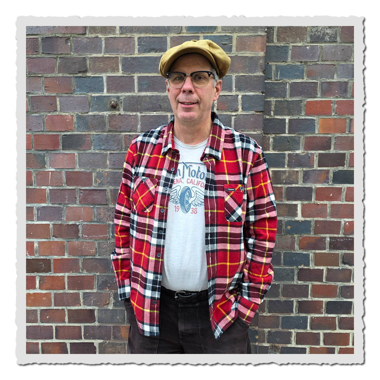 Rokker Flanellhemd Herren Rokker Portland Shirt – kariertes Baumwollhemd in Rot-Schwarz-Weiss